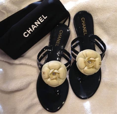 chanel sandals flower|chanel clear slide sandals.